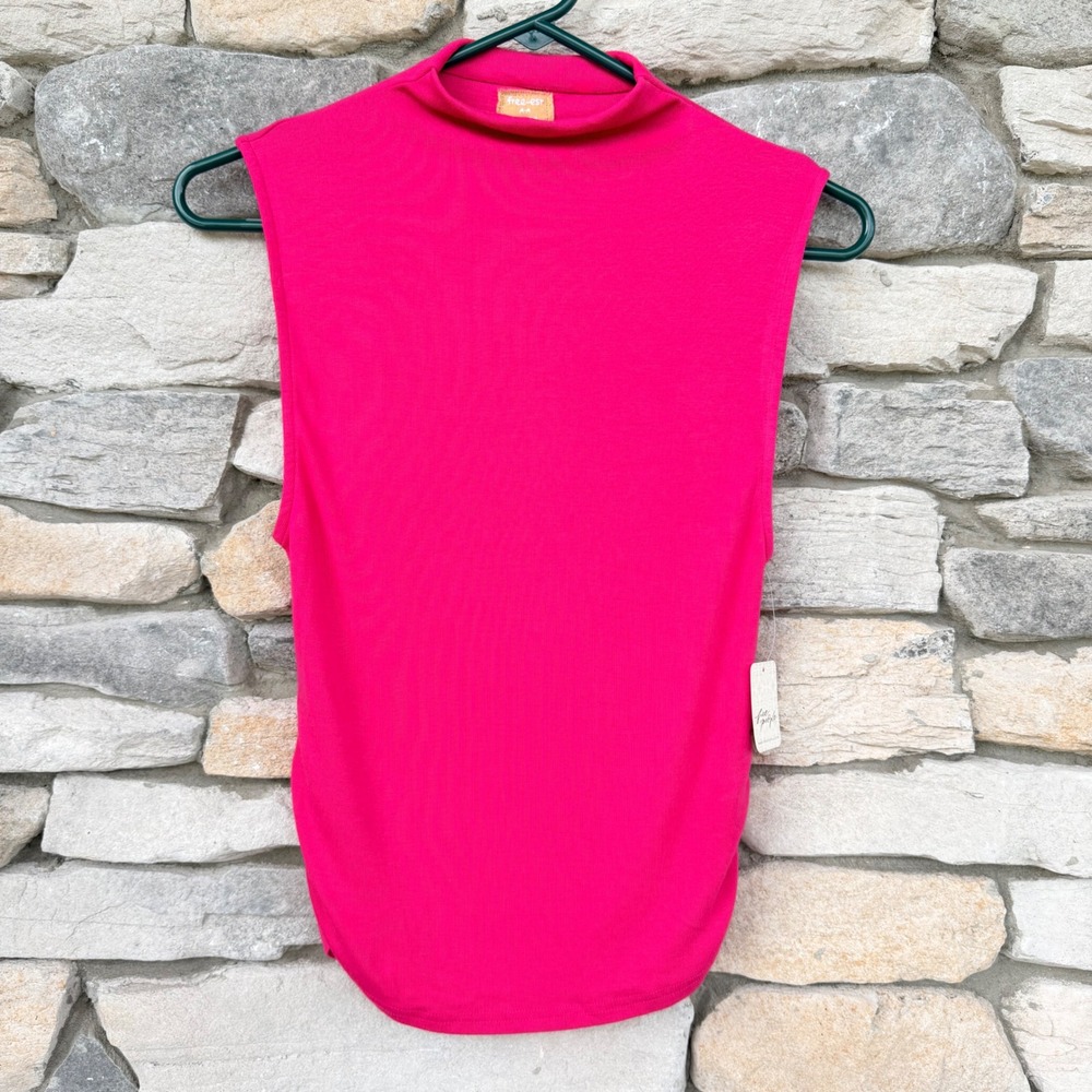 NWT Free People Free-Est Ellie Set Top Mock Neck Tank Love Potion Pink Medium M